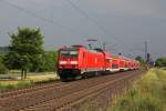 146 246 mit RE 4620 am 30.06.2012 im Maintal bei Thngersheim.