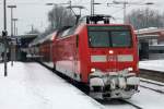 146 005 mit RE 2 nach Mnster in Recklinghausen 21.1.2013