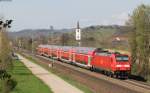 RB 26568 (Neuenburg(Baden)-Offenburg) mit Schublok 146 232-4 bei Denzlingen 17.4.13