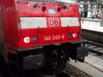 Die Front von 146 245-6 am 20.06.13 in Frankfurt am Main Hbf 