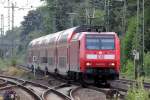 146 005 mit RE 2 nach Mnster Hbf. bei der Einfahrt in Recklinghausen 4.8.2013