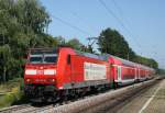 146 112 mit RE 31015 (Offenburg–Basel) am 19.08.2009 in Kenzingen