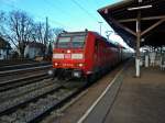 Am 02.01.2013 macht die damals noch Werbelose 146 113-6  Ortenaukreis  vom BW Freiburg einen Zwischenhalt in Müllheim (Baden), als sie auf dem Weg nach Neuenburg (Baden) war.