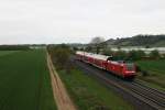 Nachschuss auf 146 231-6 am 18.04.2014 mit einer RB aus Neuenburg (Baden) nach Freiburg (Brsg) Hbf zwischen Müllheim (Baden) und Buggingen.