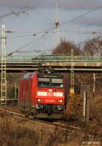  Nicht einsteigen  bitte, in DB 146 130-0 (Baujahr 2005, Bombardier) auf Lokfahrt Richtung Nienburg (Weser), KBS 380 Bremen - Hannover, fotografiert bei Drakenburg am 23.11.2015