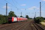 146 012 mit RE5 nach Emmerich am 06.07.2015 in Duisburg-Rahm