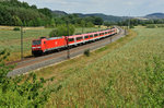 146 241-5 mit dem RE4616 von Würzburg Hbf nach Frankfurt am Main bei Harrbach, 23.07.2015