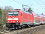 146 220-9 kurz vor Plochingen aus Ulm kommend am 06.04.2007