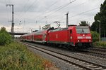 Einfahrt von 146 235-7  Konstanz  am 09.06.2015 mit einem RE (Offenburg - Basel Bad Bf) in den Bahnhof von Müllheim (Baden).