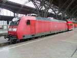 DB 146 025 mit dem RE 16515  Saxonia  nach Dresden Hbf, am 22.02.2019 in Leipzig Hbf.