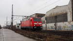 Nach erfolgter Probefahrt aus Bitterfeld kommend, fährt 146 210 zurück in das AW Dessau (LD X).

Dessau, der 27.02.2021