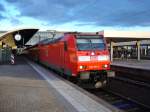 146 119-3 steht am 18.02.2006 mit der RB nach Frankfurt (Main) Hbf in Heidelberg Hbf zur Abfahrt bereit.