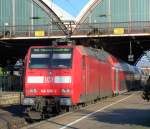 146 006-2 als Schublok des RE2  Rhein-Haardt-Express  (Mnchengladbach Hbf - Mnster(Westf) Hbf) in seinem Startbahnhof M´gladbach am 16.12.07