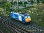 146 520 der RBB(Connex) steht am 21.06.08 in Bitterfeld. An diesem Tag waren beide 146 mit Nordbank-Werbung in Bitterfeld zu sehen.