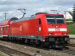 BR 146 211 durchfhrt mit einem RE in Richtung Stuttgart den Bahnhof von Asperg am 26.08.2008.