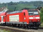 BR 146 114 zieht einen RE in Richtung Basel Bad.Bhf aus Efringen-Kirchen am 28.08.2008.
