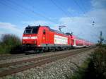 146 114 - 4 zieht den RE 31015 nach Basel Bad Bf.Offenburg 18.10.08
