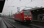 146 027 als Tfzf nach  Pause  bei der Durchfahrt in Kln Messe/Deutz 27.12.09