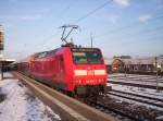 146 016-1 nach der Ankunft an ihrer Endstation Minden(Westf) am 30.12.2005