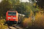 146 240-7 auf dem Weg nach Sonneberg kurz hinter Seehof am 24.10.2011.