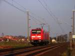 Am Abend des 24.04.2006 durchfhrt die nagelneue 146 226-6 Herleshausen in Richtung Bebra.