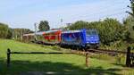 SRI Rail Invest 146 520-2 (91 80 6146 520-2 D-SRI), vermietet an Alstom Transport Deutschland, im Einsatz f�r DB Regio, mit RE 9 (14056) Osnabr�ck Hbf - Bremen Hbf (Bohmte-Stirpe, 27.08.2026).