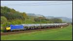 146 519 von Captrain mit Kesselwagenzug wünscht Frohe Ostern am 19.04.2014 bei Harrbach