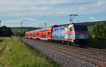 Vernetzt in die Zukunft rollte 146 247 am Abend des 12.06.17 durch Retzbach-Zellingen nach Frankfurt(M).