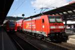 146 225-8 mit Werbung fr das Baden Wrrttemberg Ticket am 08.07.2012 zu sehen in Ulm Hbf