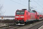 146 109-4 mit RB nach Neuenburg (Baden) bei der Einfahrt in den Bahnhof von Ringsheim am 13.02.2013