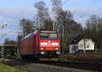146 122 als Lokzug, auf der KBS 485 bei Geilenkirchen am 13.1.2018 auf den Weg nach Aachen 