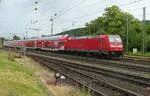 DB 146 264 mit dem RE 4540 von Frankfurt (M) Hbf nach Bebra, am 30.06.2021 in Bad Hersfeld.