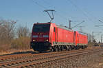 Zusammen mit 146 124 fuhr 146 260 am 12.03.22 durch Greppin Richtung Dessau.