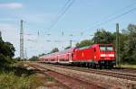 Nachschuss am 06.06.2014 auf 146 230-8  Radolfszell  mit einem RE nach Offenburg bei der Ausfahrt aus Orschweier.