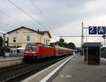 146 257 DB kommt mit einem Doppeldecker aus Richtung Aachen-Hbf,Aachen-Schanz,Aachen-West,Laurensberg,Richterich,Kohlscheid und fährt durch herzogenrath  in Richtung