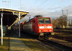 Am 19.12.2016 kam die 146 008 aus Richtung Magdeburg nach Stendal und fuhr  nach Salzwedel .