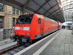 DB 146 007-0 mit dem RE 4880 aus Jena-Göschwitz, am 21.10.2020 in Halle (S) Hbf.