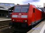 146 117-7 steht am 12.7.2008 mit einer RB nach Frankfurt/Main Hbf in Heidelberg Hbf.