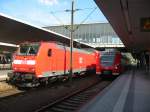 Hier traffen sich die 146-121 die nach Frankfurt fuhr, und 425-219 die nach Speyer fuhr in Heidelberg Hbf.