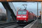 Am 28.01.2013 schob 146 116-9 mit neuer Werbung ihre RB von Basel nach Offenburg.