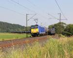  Tschüß  sag 146 519-4, die mit einem Kesselwagenzug am 09.07.2013 bei Hermannspiegel in Richtung Süden vorbei kam.