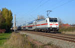 146 574 schob am 10.11.19 ihren IC 2048 nach Köln durch Greppin Richtung Dessau.