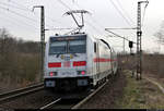 Nachschuss auf 146 562-4 DB als IC 2445 (Linie 55) von Köln Hbf nach Dresden Hbf, der den Hp Magdeburg Herrenkrug auf der Bahnstrecke Berlin–Magdeburg (KBS 201) durchfährt.