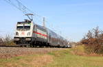 147 573 schiebt IC Karlsruhe-Nürnberg am 14.11.2020 bei Rauhenbretzingen gen Hessental. Auf Grund von Bauarbeiten wurden die IC der Linie 61 über die Murrbahn umgeleitet. 