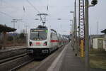 DBFV 147 587 schob am 14.1.24 den IC 2065 von Karlsruhe nach Leipzig Hbf in Naumburg (S) Hbf