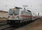147 591-2 mit IC 2270(Chemnitz-Rostock)bei der Einfahrt im Rostocker Hbf.19.12.2025 