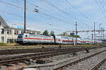 DB Lok 147 571-4 durchf�hrt am 16.07.2026 den Bahnhof Pratteln.
