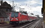 DB Regio AG - Region Nordost mit  147 009  (NVR:  91 80 6147 009-5 D-DB ) und dem RE 3 nach Stralsund Hbf. am 05.01.23 Berlin Buch.