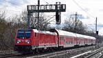 DB Regio AG - Region Nordost mit   147 007  [NVR-Nummer: 91 80 6147 007-9 D-DB] und dem RE 3 nach Stralsund Hbf. am 06.03.23 Berlin Blankenburg.
