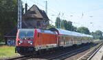 DB Regio Nordost mit dem RE3 mit  147 018  [NVR-Nummer: 91 80 6147 018-6 D-DB] am Streiktag des 12.08.21 Berlin Buch.